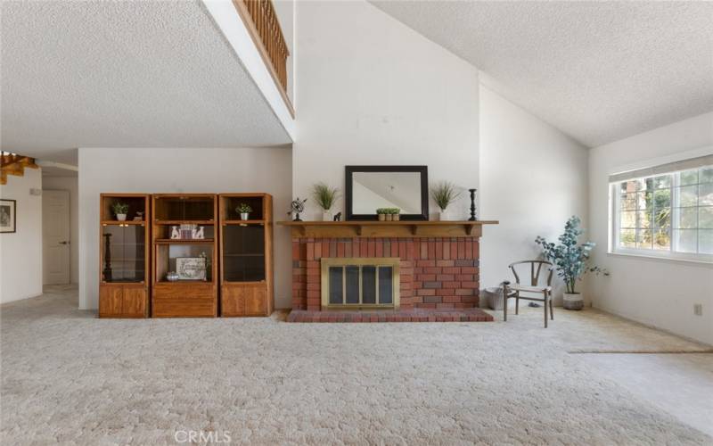 View of the family room from the kitchen area.