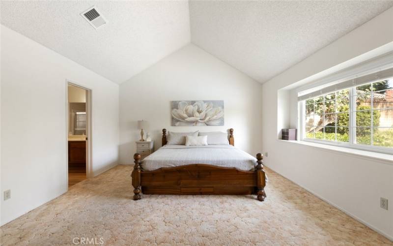 This room is large and the vaulted ceilings make it feel even more spacious!