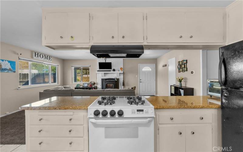 Kitchen with granite counters