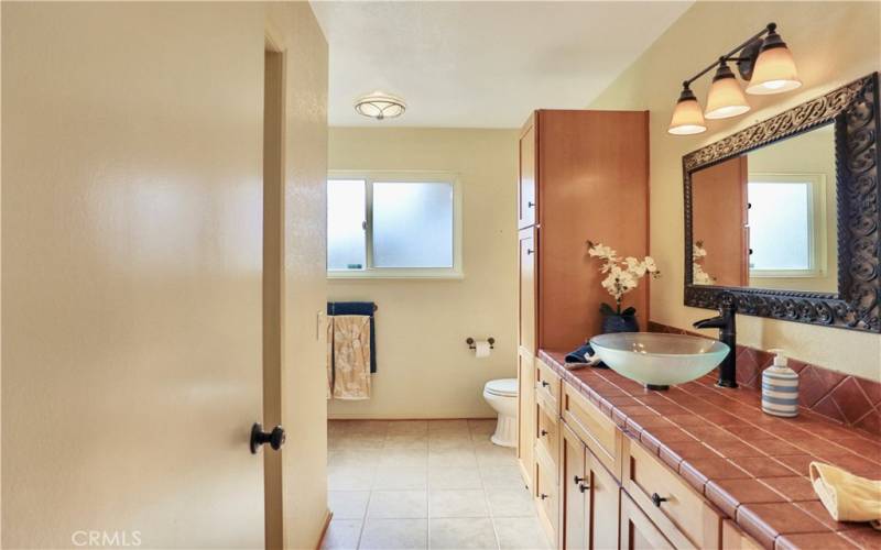 Primary bathroom with walk-in closet