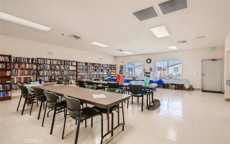 Craft room with actual sewing machines, ceramics facilities, library and ping pong table.