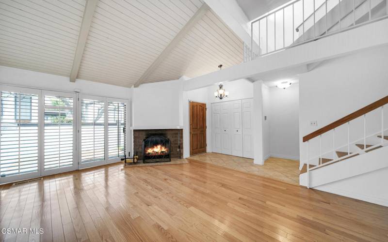 Living room with fireplace