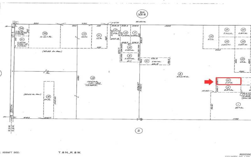 Plat Map. Lot is outlined in red.