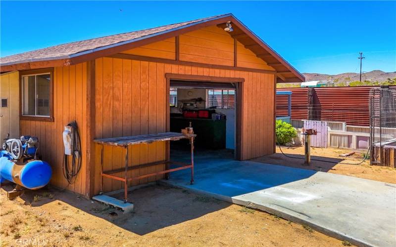 One car detached garage.