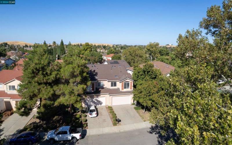 Aerial view of the house.