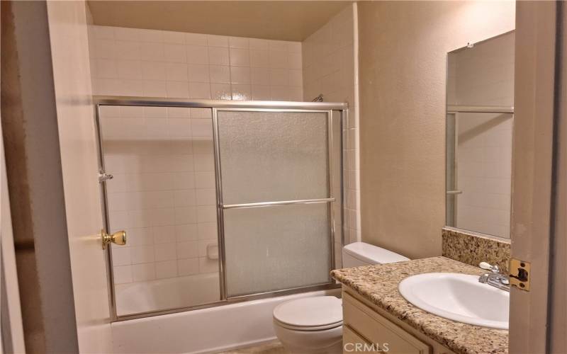 Upstairs bathroom full bath with tub