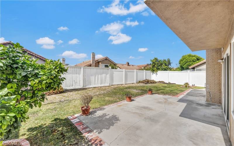 Backyard off formal dining.