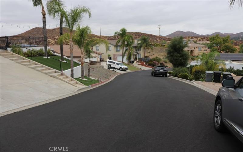 Looking down the street