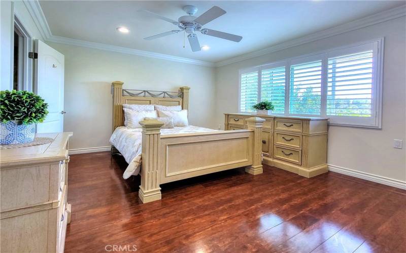 Lovely master bedroom with a window facing Southeast for morning sun.