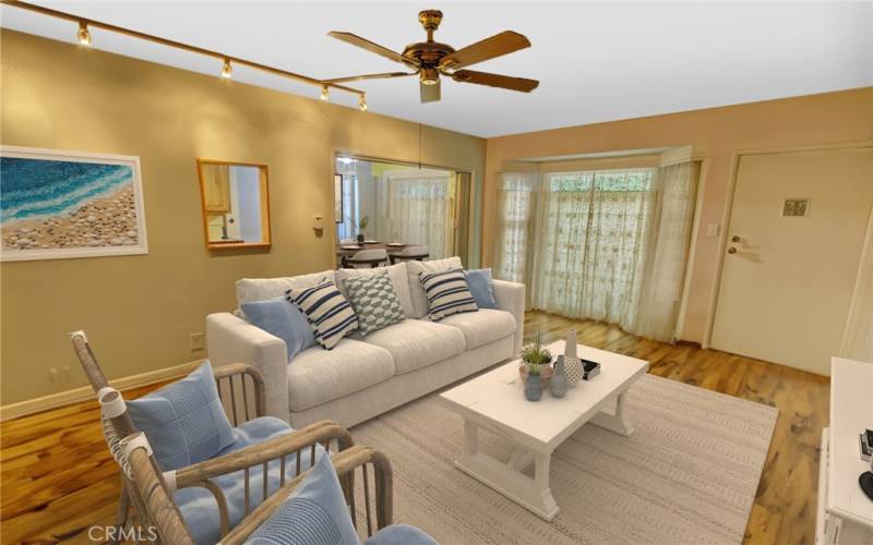 Alternative view of virtually staged living room.