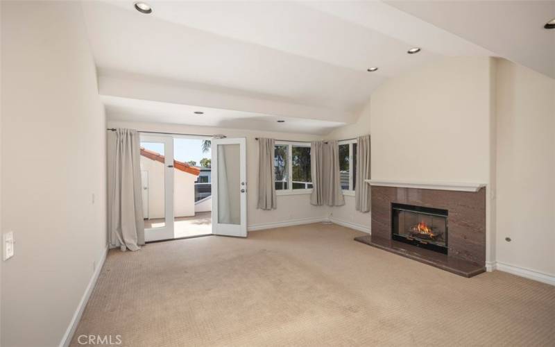 Master bedroom with fireplace