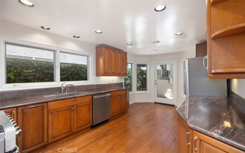 Kitchen with stainless steel appliances