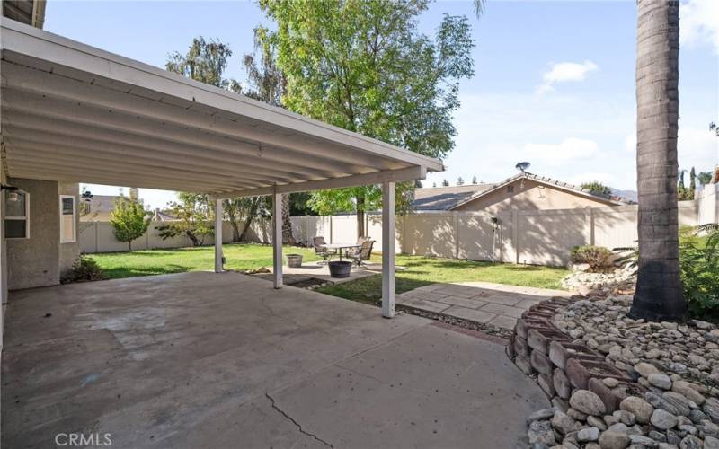 Covered Patio and Backyard