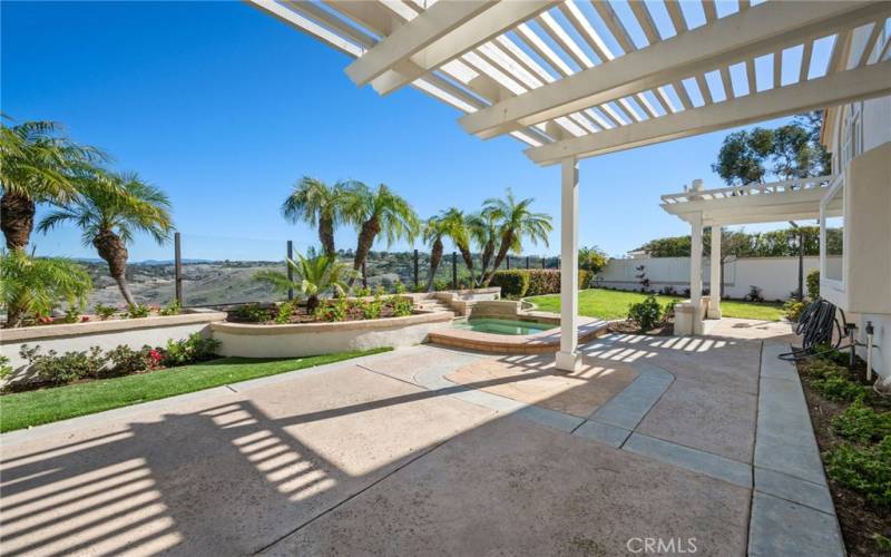 Backyard with views to Marina Hills