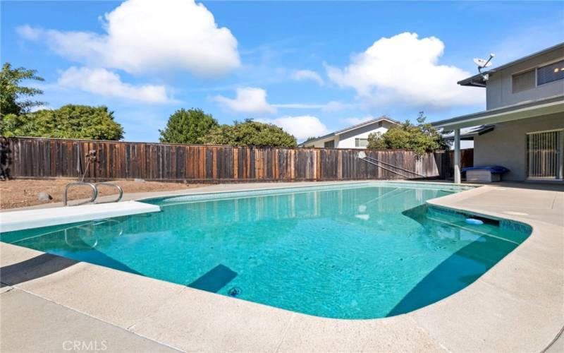 Huge pool 10 ft. deep at the diving board end!