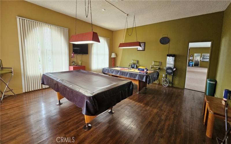 Billiards room in clubhouse.