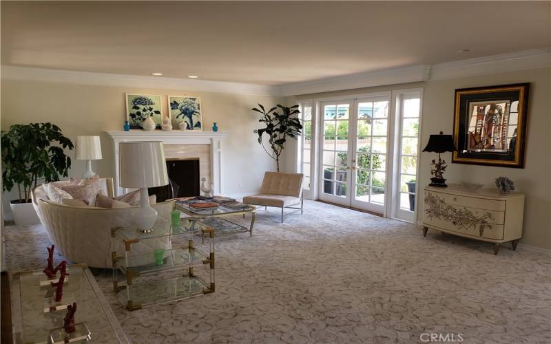 Living Room opens to beautiful view of golf course