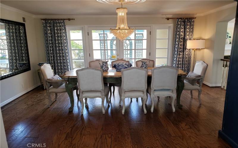 Formal Dining Room with French Doors to Atrium