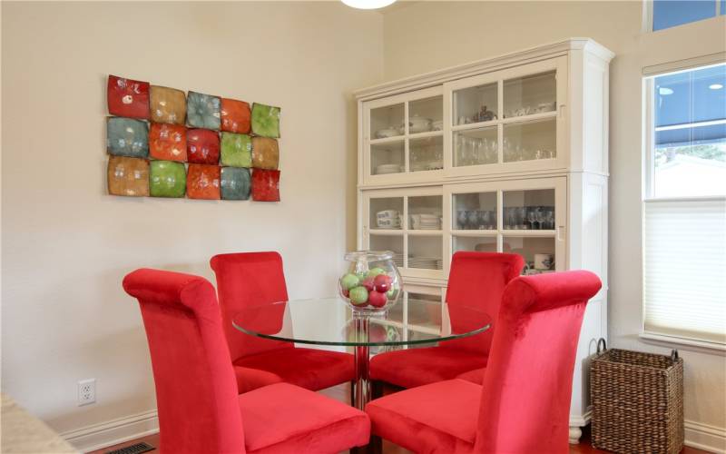 Dining area and custom cabinet