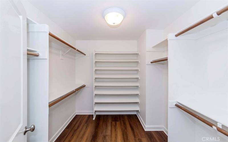 Spacious closet in primary bedroom.