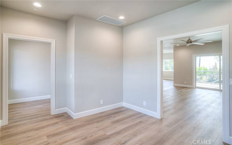 office/den off the entry way leading to the living room