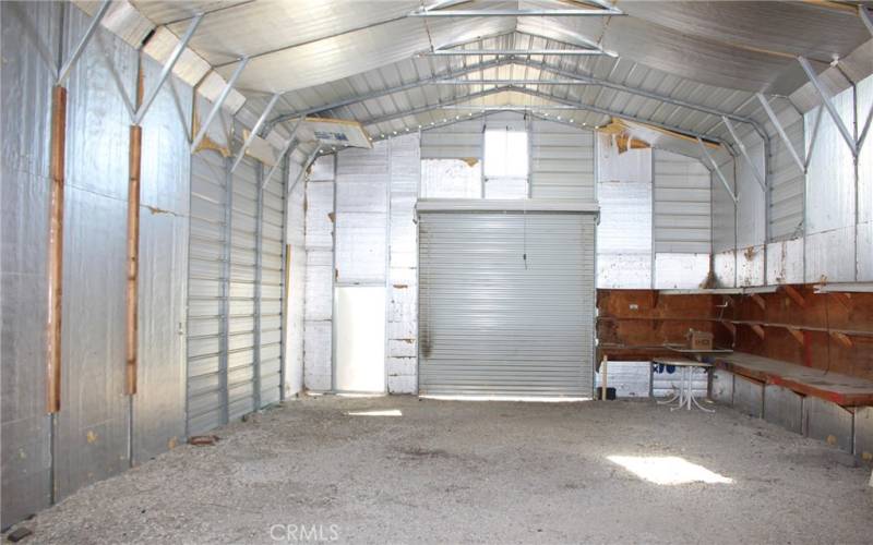 Inside view of barn/shop building