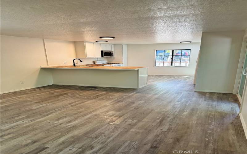 living room open to kitchen