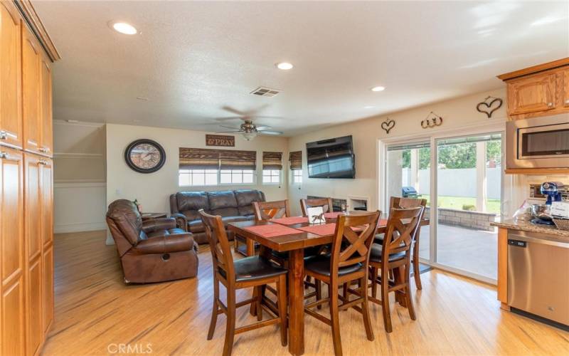 Family room and dining room