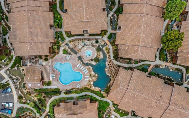 Overhead Of Community Pool,Spa & Duck Pond