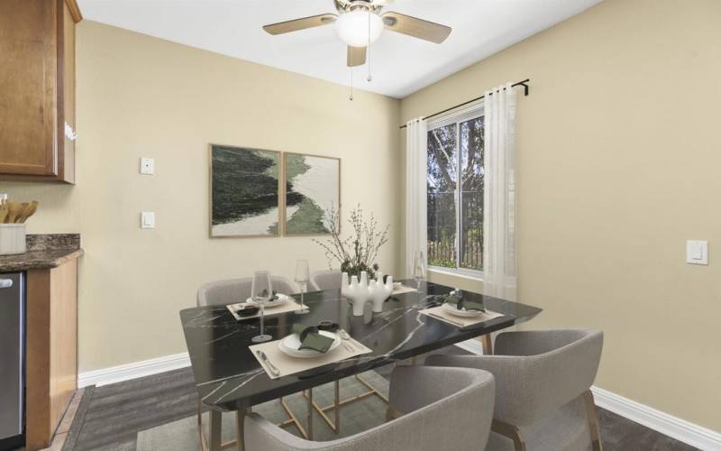 Virtually Staged Photo of Dining Area