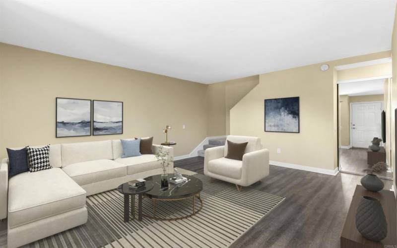 Virtually Staged Open Primary Living Space