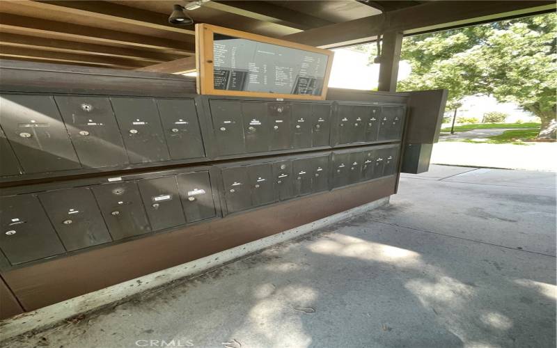 Mailboxes inside east gate