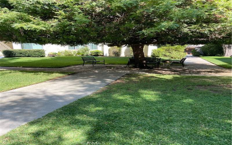 An outside sitting area