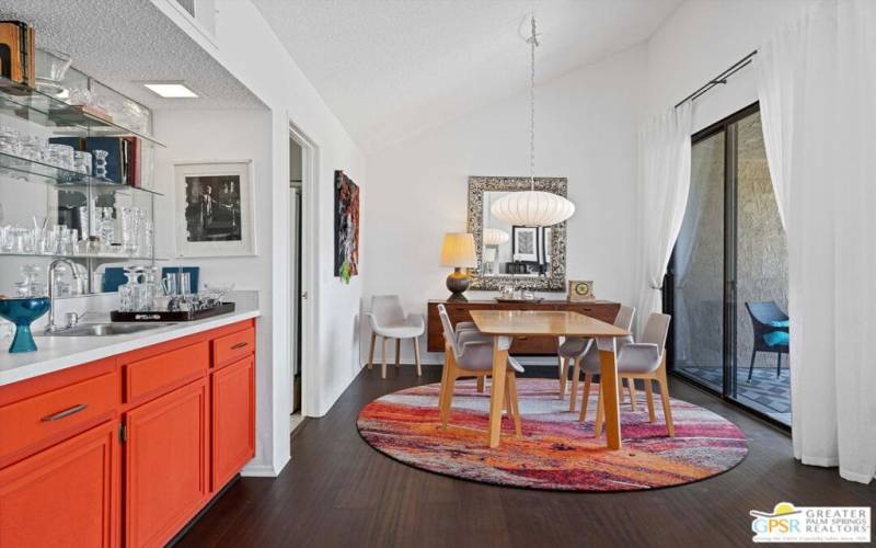 Dinning room with rear patio access