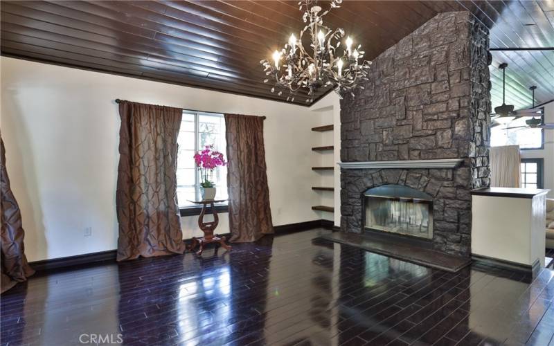 Living room with fireplace