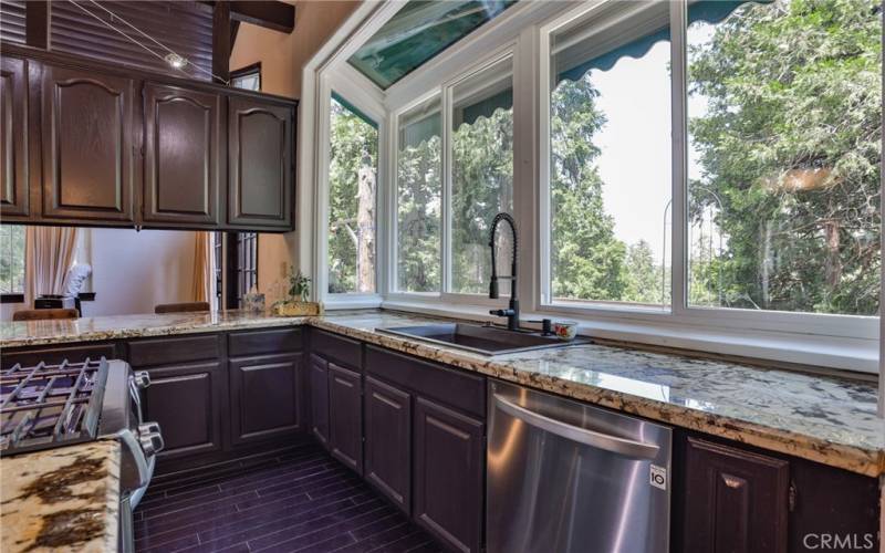 Kitchen window with view