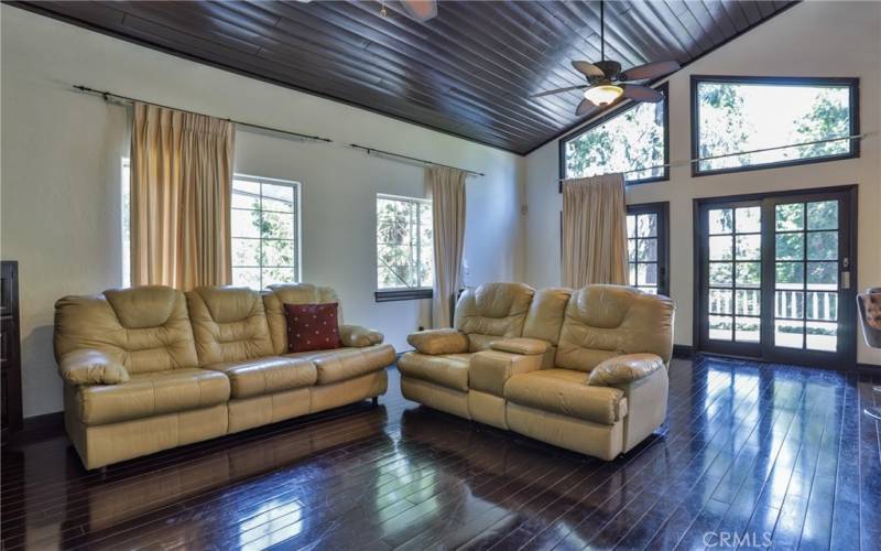 Family room with french doors