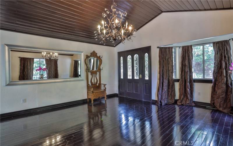 Living room with front door