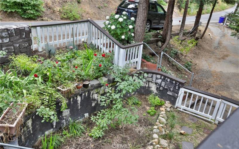 Garden area by street at front of house