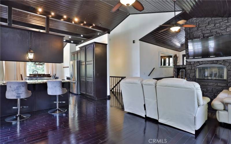 Kitchen and family room