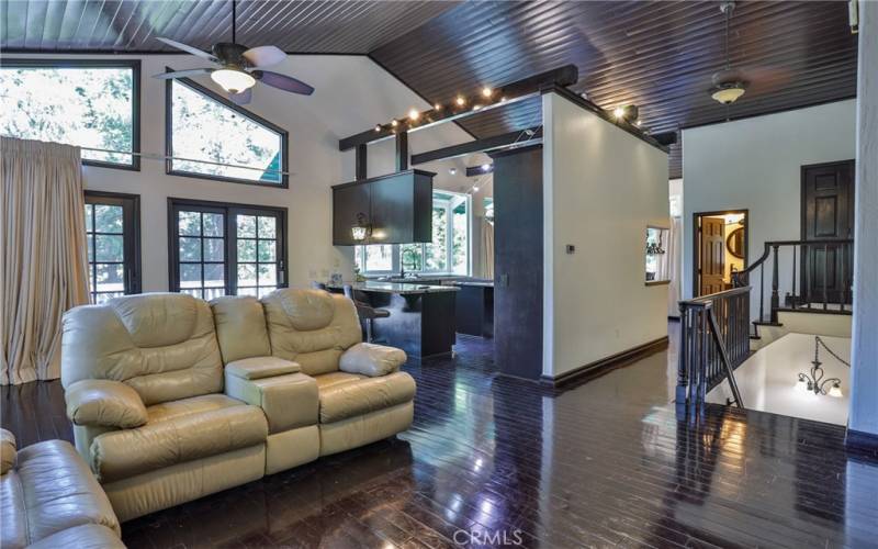 Family room looking towards kitchen