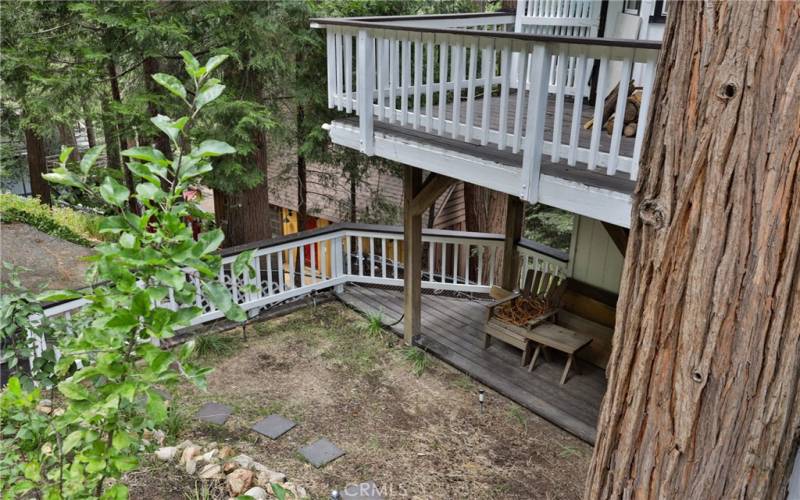 Front porch and lower seating area