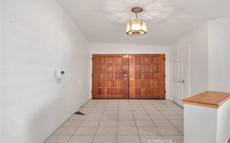 Foyer with double door entry