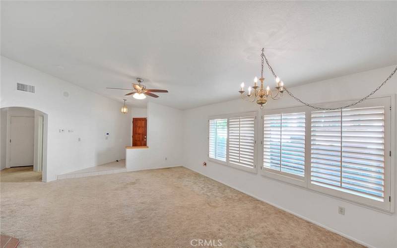 View to the foyer from the living and dining room