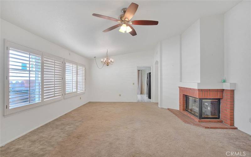 Living room with high ceilings