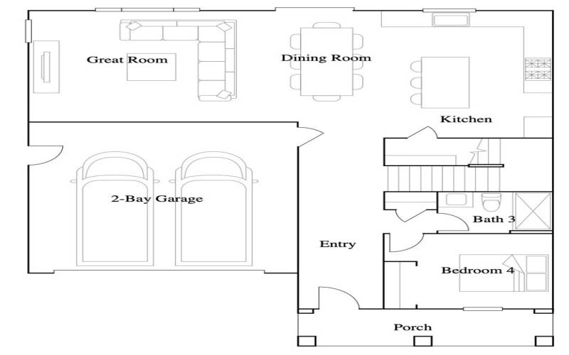 Residence 3 - level 1 floorplan