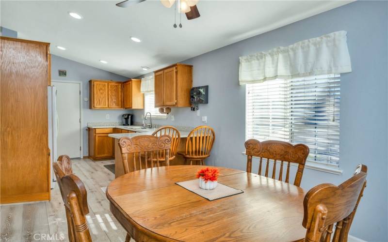 Spacious dining area.