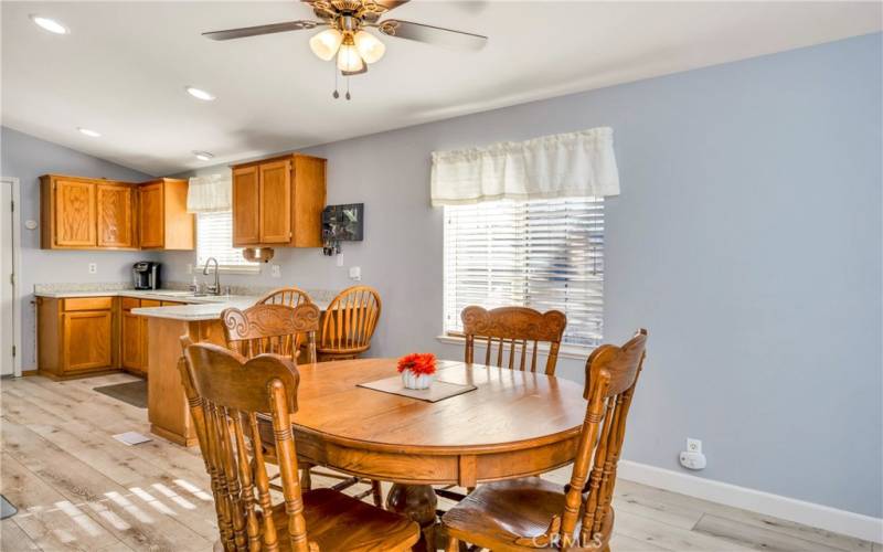 Dining area looking toward kitchen.