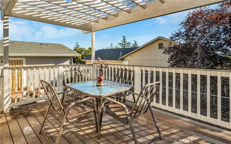 Side deck off the kitchen.