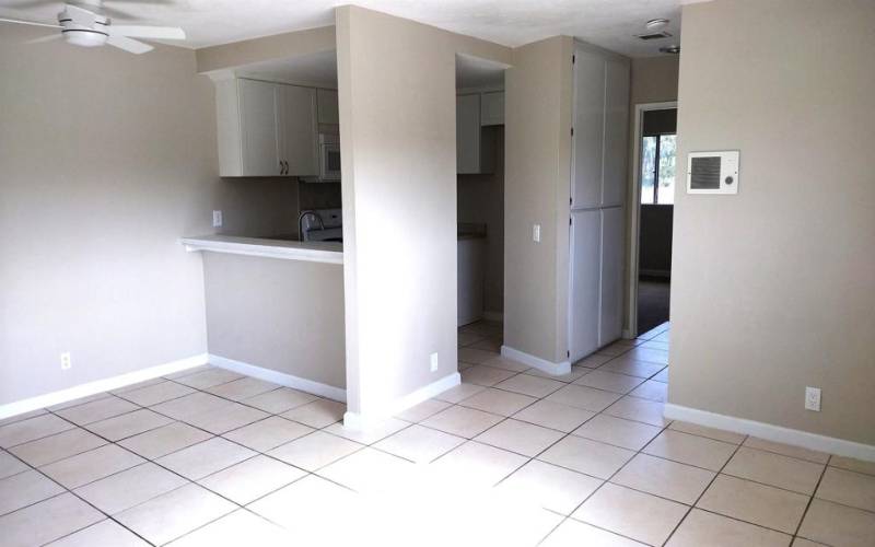 Breakfast nook and view to Kitchen